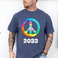 2033 Graduation Class Year Tie Dye Peace Sign Men's Comfort Colors T-Shirt Blue Jean