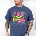 80's Girl Roller Skates Skating Eighties 1980s Nostalgia Men's Comfort Colors T-Shirt Blue Jean