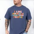 I Like Animals More Than People Sarcastic Introvert Men's Comfort Colors T-Shirt Blue Jean I Like Animals More Than People Sarcastic Introvert Men's Comfort Colors T-Shirt Blue Jean