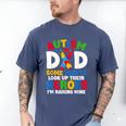Autism Dad Puzzle Ribbon Proud Son Hero Autism Awareness Men's Comfort Colors T-Shirt Blue Jean