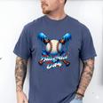 Baseball Drip Dad Father Day Birthday Group Matching Family Men's Comfort Colors T-Shirt Blue Jean