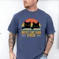 Best Cat Dad Ever Retro Style Cats Lover Men's Comfort Colors T-Shirt Blue Jean