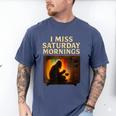 Bigfoot Saturday Morning Nostalgia Men's Comfort Colors T-Shirt Blue Jean