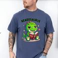 Book Lover Reading Dinosaur Readosaurus Library Men's Comfort Colors T-Shirt Blue Jean