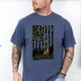 Camo Deer American Flag Graphic Hunting Men Dad Boys Men's Comfort Colors T-Shirt Blue Jean