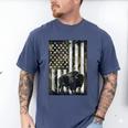 Camo USA Flag Bison Camouflage Hunting Wildlife Hunter Dad Men's Comfort Colors T-Shirt Blue Jean