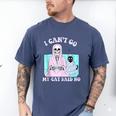 I Can't Go My Cat Said No Introvert Anxiety Cat Lover Men's Comfort Colors T-Shirt Blue Jean
