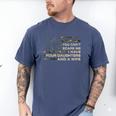 You Can't Scare Me I Have 4 Daughters & Wife Fathers Day Dad Men's Comfort Colors T-Shirt Blue Jean