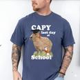 Capy Last Day Of School Capybara Graduation Quote Men's Comfort Colors T-Shirt Blue Jean