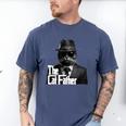 The Catfather Fathersday Best Birthday Cat Dad Men's Comfort Colors T-Shirt Blue Jean