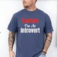 Caution I'm An Introvert Sarcastic Geek Video Gamer Jokes Men's Comfort Colors T-Shirt Blue Jean Caution I'm An Introvert Sarcastic Geek Video Gamer Jokes Men's Comfort Colors T-Shirt Blue Jean