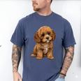 Cavapoo Breed Pet Lover Art Dog For Mom Dad Kids Men's Comfort Colors T-Shirt Blue Jean