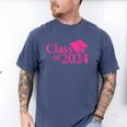 Class Of 2024 Pink For Girls And Women Graduation Men's Comfort Colors T-Shirt Blue Jean