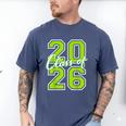 Class Of 2026 Graduation Varsity Lime Green Letters Men's Comfort Colors T-Shirt Blue Jean