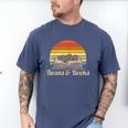 Coffee Beans & Books Retro Bookworm Librarian Men's Comfort Colors T-Shirt Blue Jean