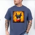 Colorful Sketch Oil Painting Of A Bat Reading Book Men's Comfort Colors T-Shirt Blue Jean