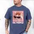 Cool Cat Meme Ew People Anti Social Introvert Cute Cat Men's Comfort Colors T-Shirt Blue Jean