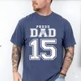 Custom Proud Volleyball Dad Number 15 Personalized For Men Men's Comfort Colors T-Shirt Blue Jean