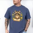 Cute Raccoon Reading Book Flowers Floral Men's Comfort Colors T-Shirt Blue Jean Cute Raccoon Reading Book Flowers Floral Men's Comfort Colors T-Shirt Blue Jean