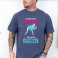Cute Wrestling Daughter Favorite Wrestler Dad Mom Men's Comfort Colors T-Shirt Blue Jean
