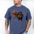 Dachshund Shirt Doxie Mom Dad Love Wiener Dog Puppy Cute Tee Men's Comfort Colors T-Shirt Blue Jean