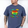Dad Of The Birthday Boy Shirt Father Superhero Comic Party Men's Comfort Colors T-Shirt Blue Jean