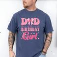 Dad Of The Birthday Girl Family Pink Coquette Bow Men's Comfort Colors T-Shirt Blue Jean