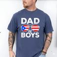 Dad Of Boys Fathers Day Retro Puerto Rico Flag Boricua Dad Men's Comfort Colors T-Shirt Blue Jean