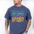 Dad By Day Gamer By Night Video Games Lover Gamer Dad Men's Comfort Colors T-Shirt Blue Jean