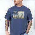 Dad Of Girls Outnumbered US Flag Father's Day Daughter Dad Men's Comfort Colors T-Shirt Blue Jean