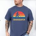 Dad Lawn Mowing Grassquatch Bigfoot Mower Garden Men's Comfort Colors T-Shirt Blue Jean