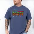 Dad And Mom Of The Birthday Boy Pixel Game Matching Family Men's Comfort Colors T-Shirt Blue Jean