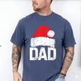 Dad Santa Christmas Family Matching Pajamas Papa Xmas Father Short Sleeve Men's Comfort Colors T-Shirt Blue Jean