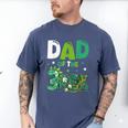 Dad Of The Three Rex Birthday Dinosaur Family Matching Men's Comfort Colors T-Shirt Blue Jean