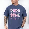Dada Of Little Miss Onederful First Birthday Girl Bow Men's Comfort Colors T-Shirt Blue Jean