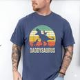 Daddy Dinosaur Daddysaurus 2 Kids For Dad Men's Comfort Colors T-Shirt Blue Jean