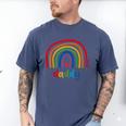 Daddy Rainbow For Women Men Family Matching Birthday Men's Comfort Colors T-Shirt Blue Jean