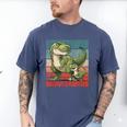 Daddysaurus Father's Day Best Dad T-Rex Papa Men's Comfort Colors T-Shirt Blue Jean