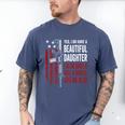 Daughter Gun Shovel Alibi Mom Dad Guns Joke -ON Back Men's Comfort Colors T-Shirt Blue Jean