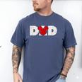 Disney Mickey And Friends Dad Mickey Distressed Text Logo Men's Comfort Colors T-Shirt Blue Jean