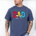 Disney Mickey And Friends Mickey Minnie Dad Collegiate Logo Men's Comfort Colors T-Shirt Blue Jean