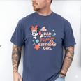Disney Minnie Mouse Mermaid Dad Of The Birthday Girl Men's Comfort Colors T-Shirt Blue Jean