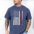 Distressed US American Flag Father Shirt Best Dad Ever Men's Comfort Colors T-Shirt Blue Jean