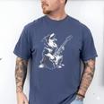 Dog Guitarist Guitar Australian Shepherd Dad Mom Men's Comfort Colors T-Shirt Blue Jean