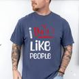 I Don't Like People Introvert Small Men's Comfort Colors T-Shirt Blue Jean