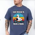 Ducks Books Lover Easily Distracted By Ducks & Books Men's Comfort Colors T-Shirt Blue Jean