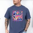 EAT THE RICH 90S NOSTALGIA WHALE ORCA YAHCT RETRO Men's Comfort Colors T-Shirt Blue Jean