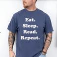 Eat Sleep Read Repeat Book Enthusiast Men's Comfort Colors T-Shirt Blue Jean