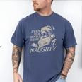 Even Her Books Were Naughty Santa Reading Christmas Men's Comfort Colors T-Shirt Blue Jean