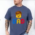 Family Dad Master Builder Building Bricks Blocks Fathers Day Men's Comfort Colors T-Shirt Blue Jean